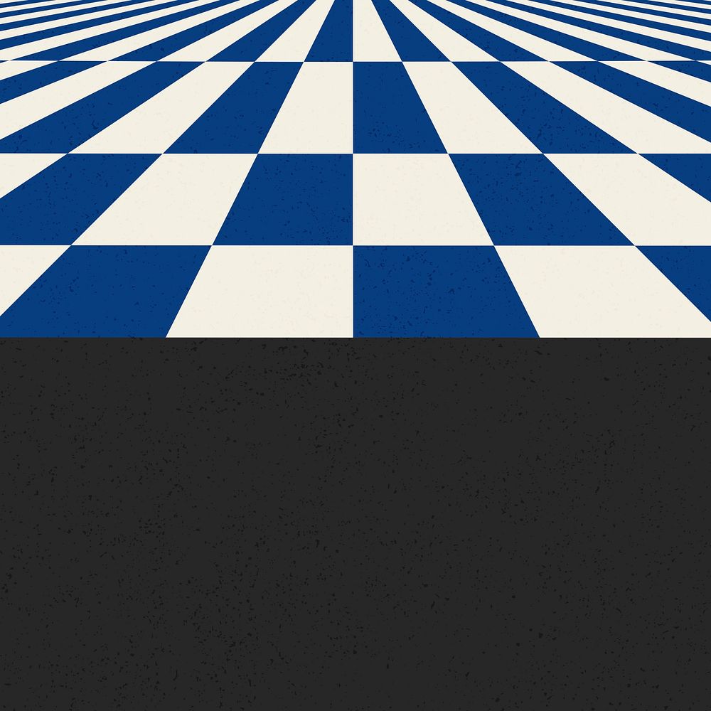 Retro blue checker background, distorted abstract pattern psd