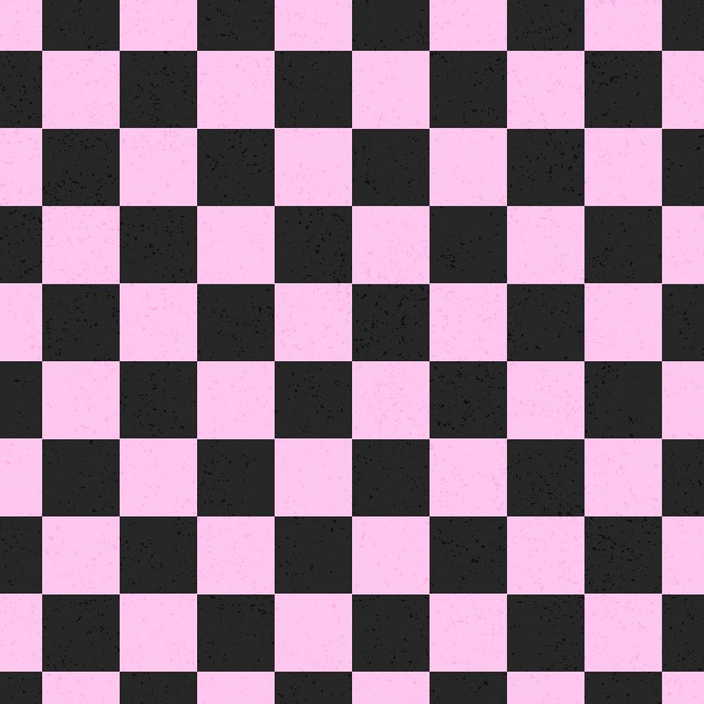 Pink & black background checkered pattern vector