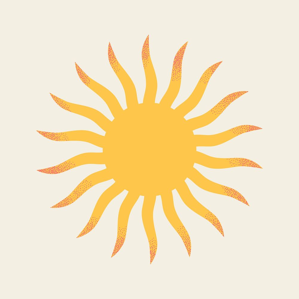 Retro sun, gradient graphic on off white