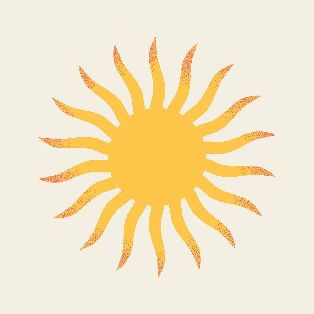 Retro sun badge, spiritual collage element, gradient graphic psd