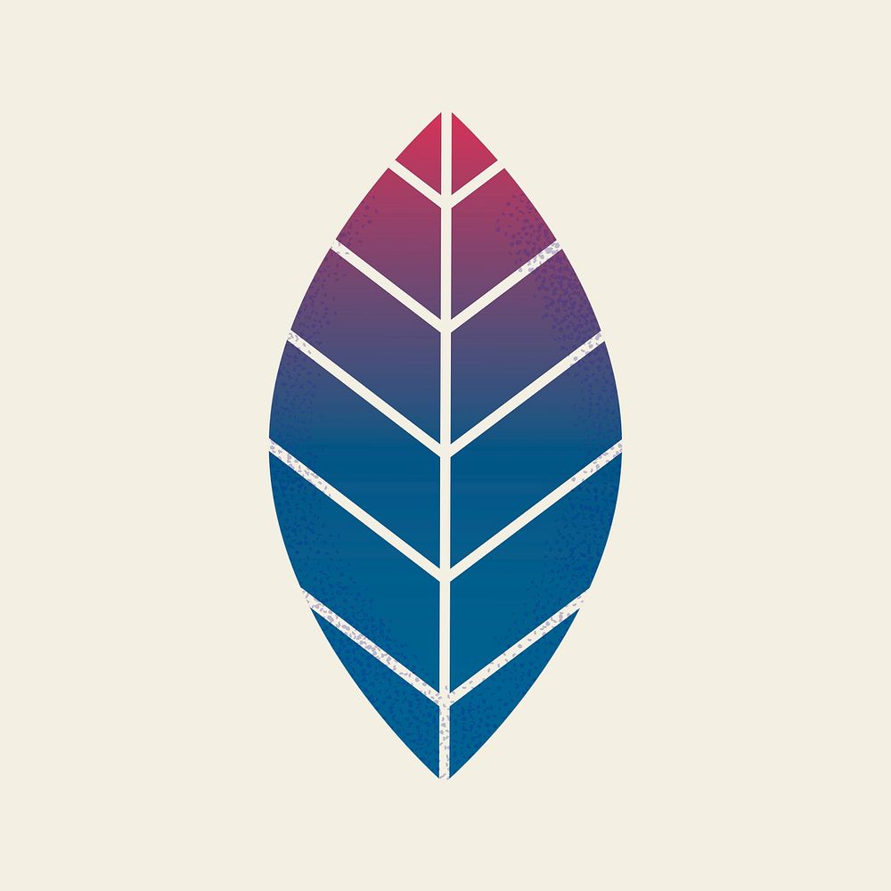 Gradient leaf collage element psd