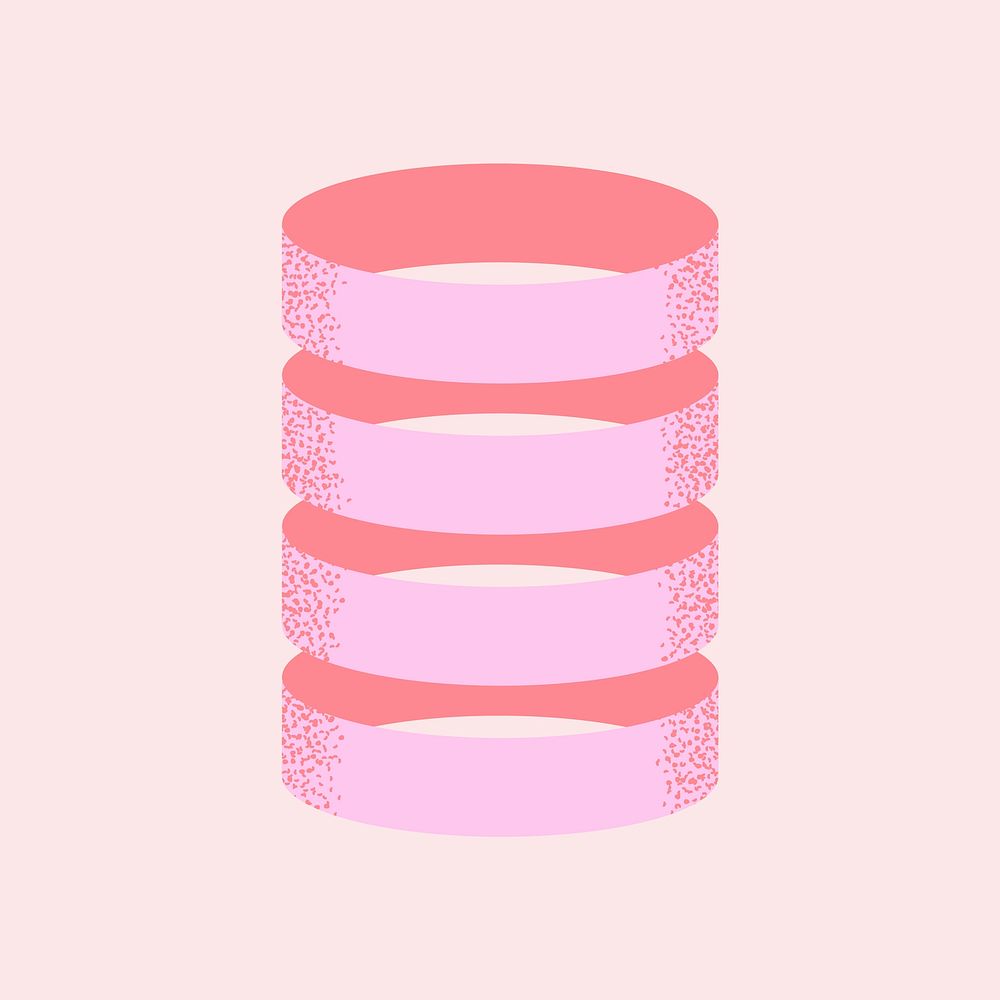 Pink cylinder geometric collage element vector