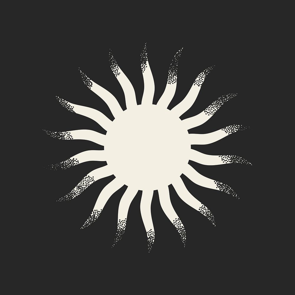 Retro sun collage element shape vector