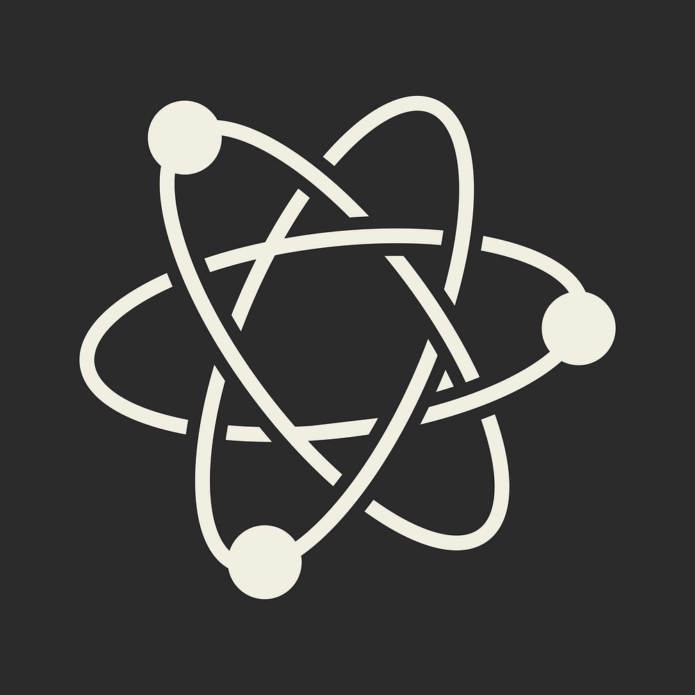 Science atom collage element, radioactive shape vector