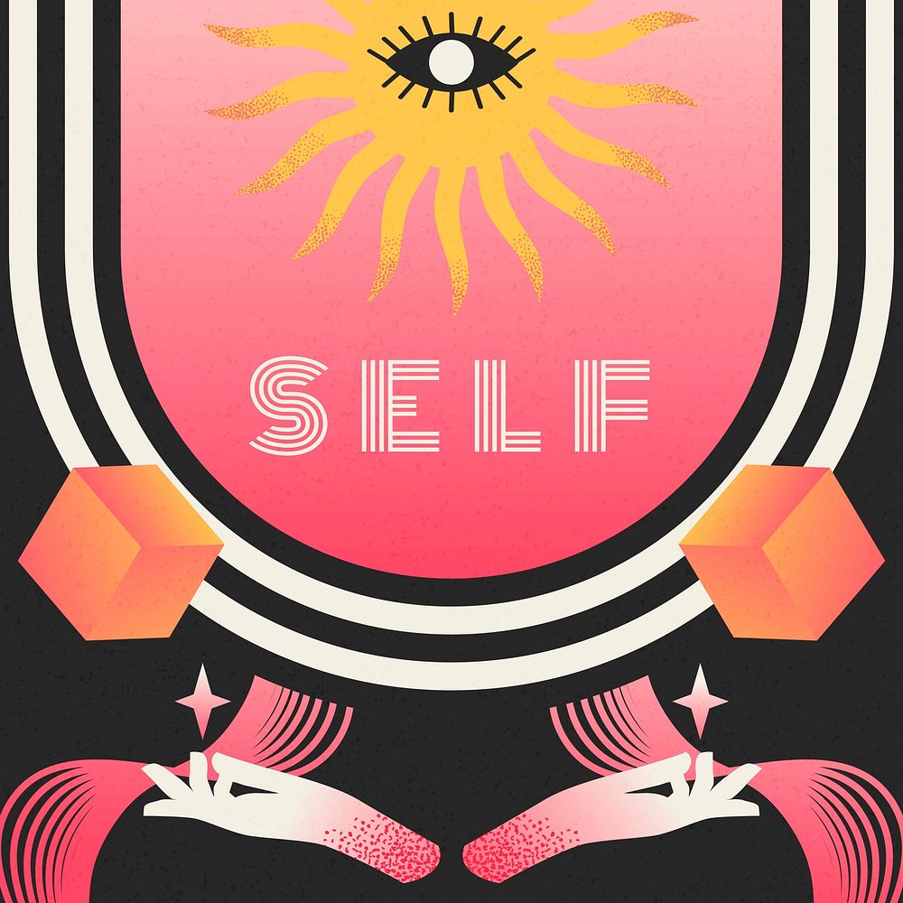 Self awareness Instagram post template, mental health design vector