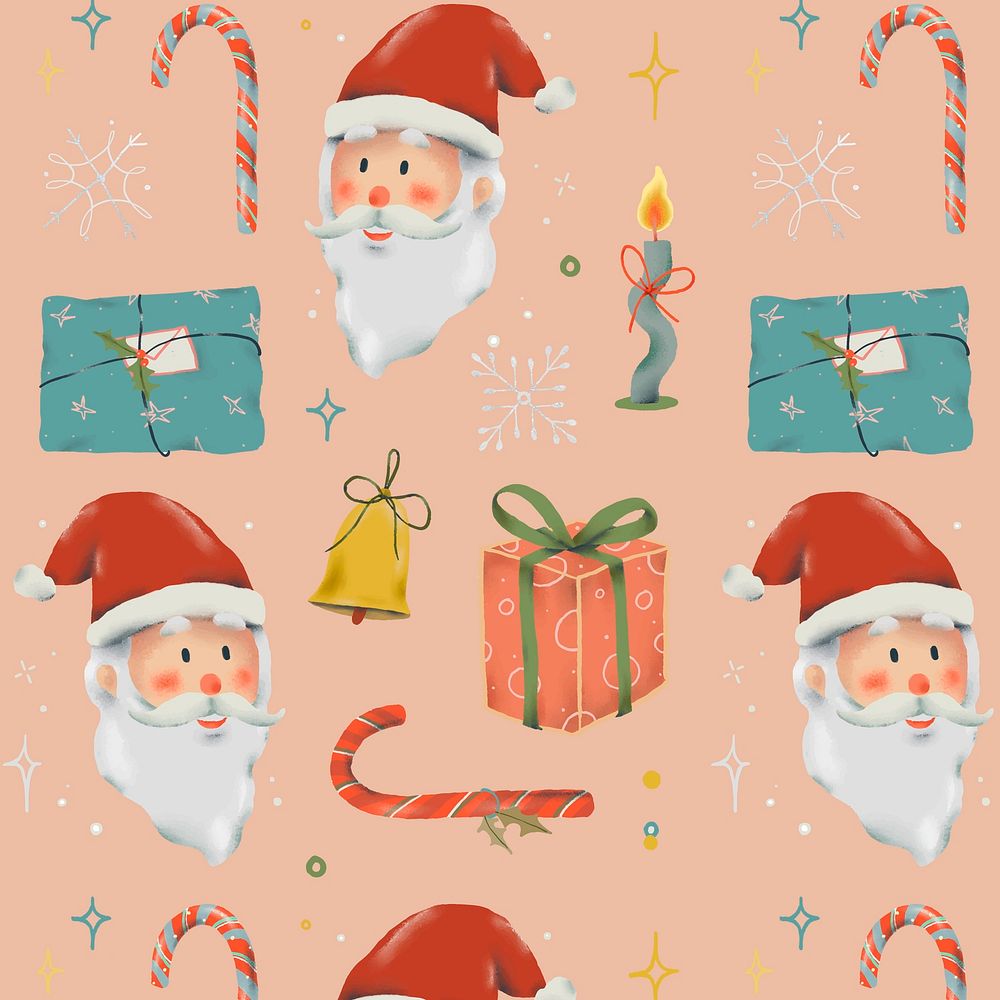 Christmas seamless background, cute holidays season pattern vector