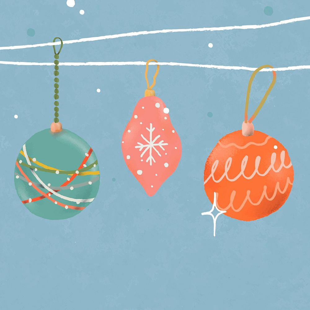Christmas balls background, winter holidays illustration vector