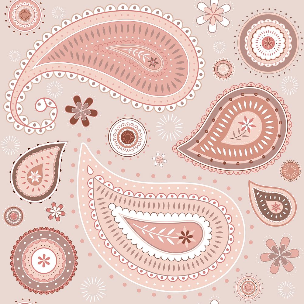 Cream paisley background, traditional pattern in feminine design psd