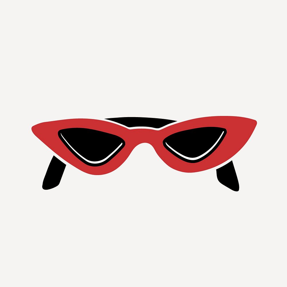 Red sunglasses, fashion accessory element design