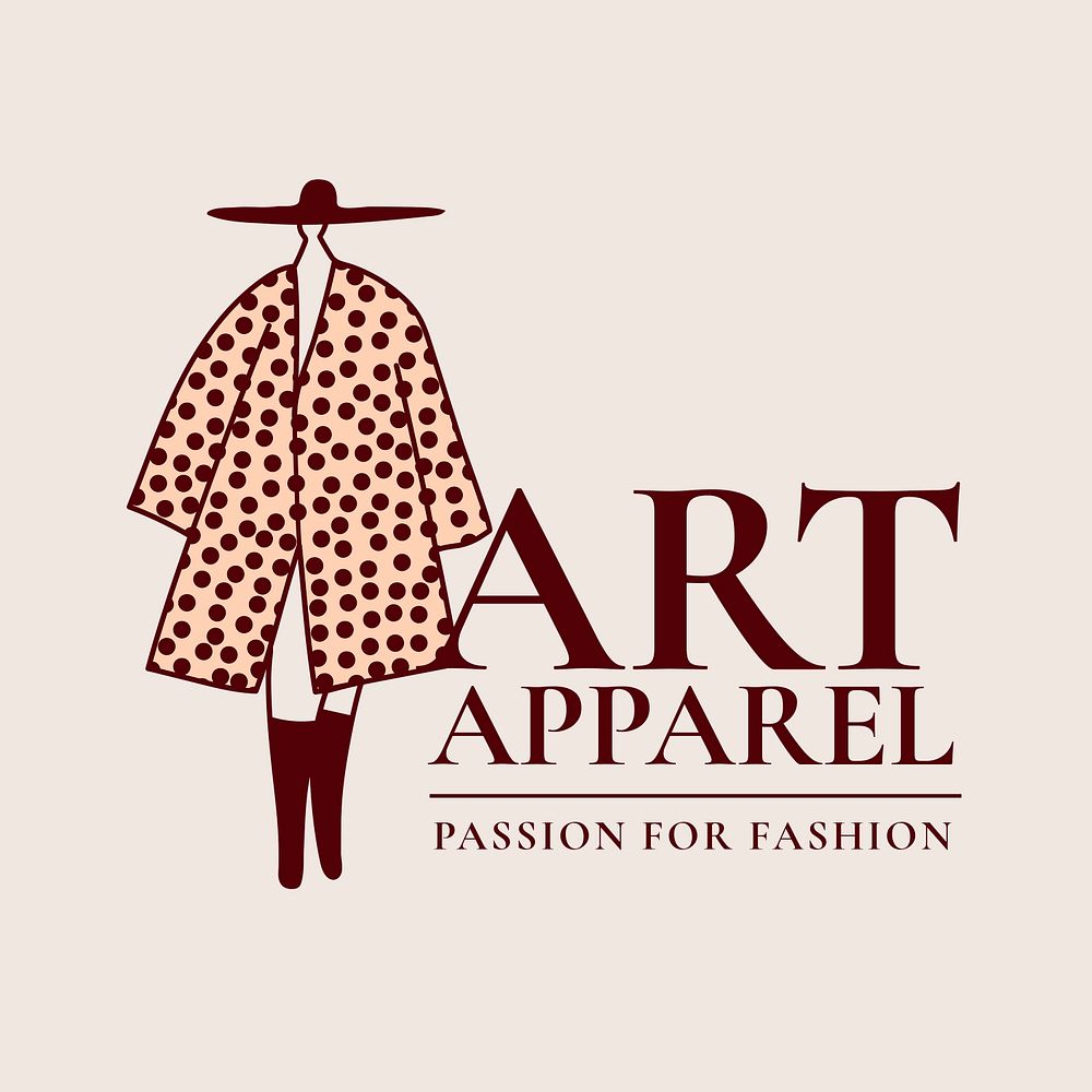 Fashion logo template, business branding design psd