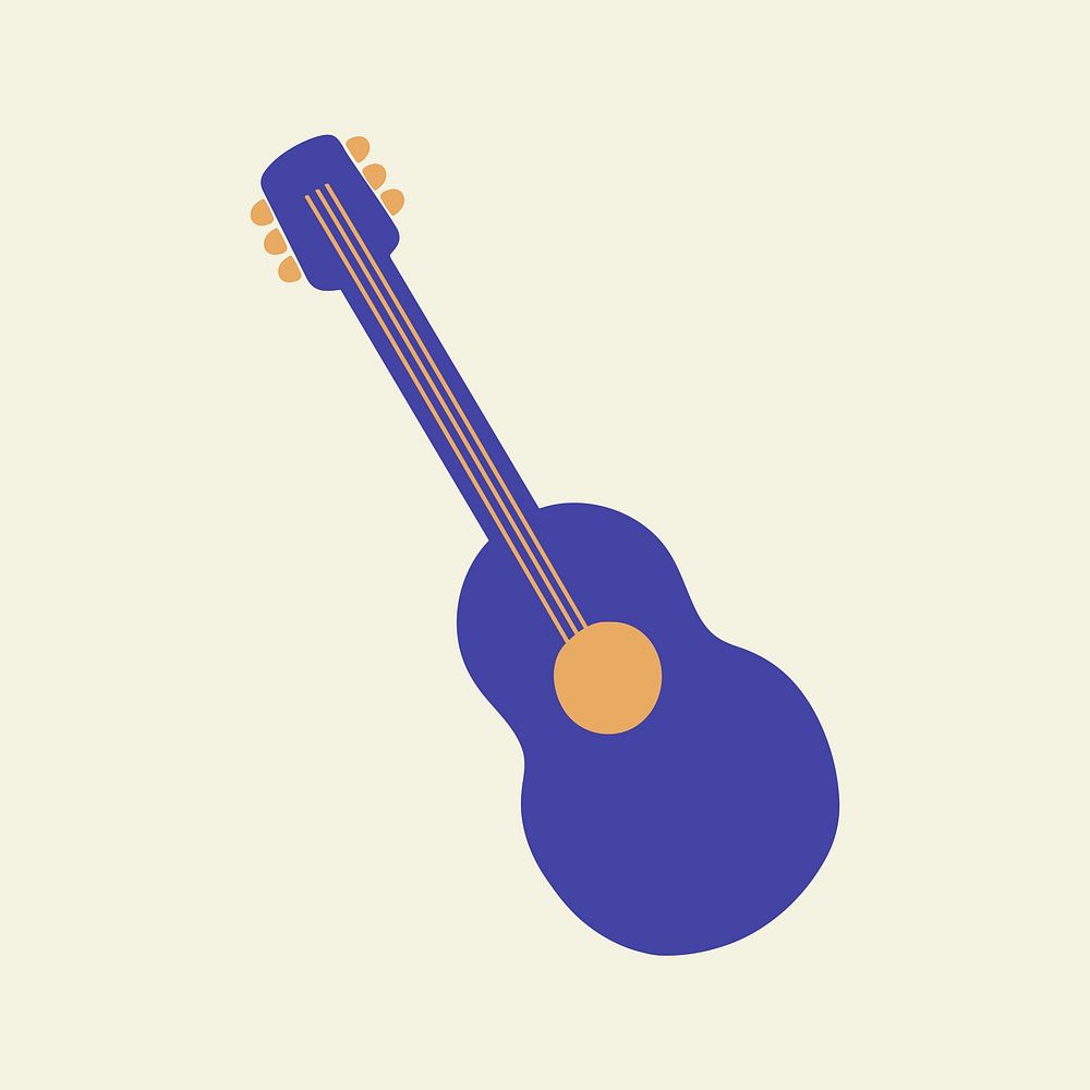 Acoustic guitar clipart, musical instrument, entertainment graphic
