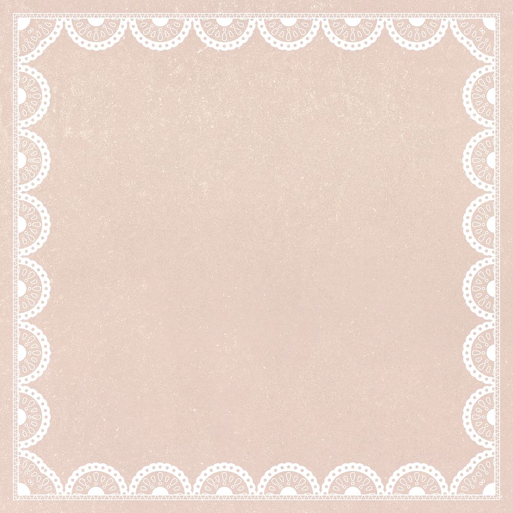 Vintage lace frame background, pink crochet design