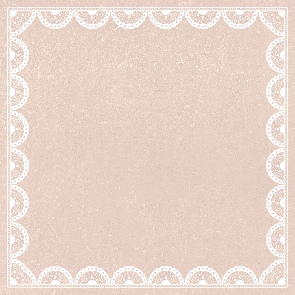Pink frame background, classic lace pastel design psd