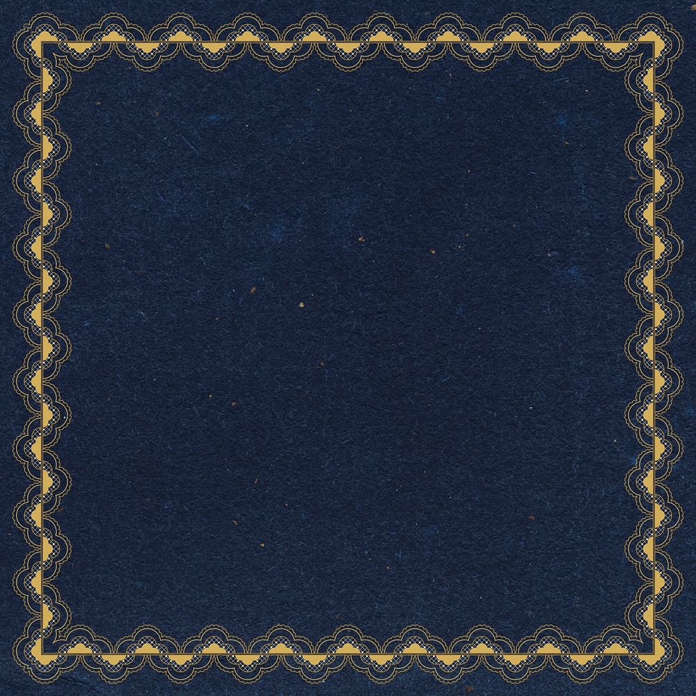 Blue frame background, classic floral lace design