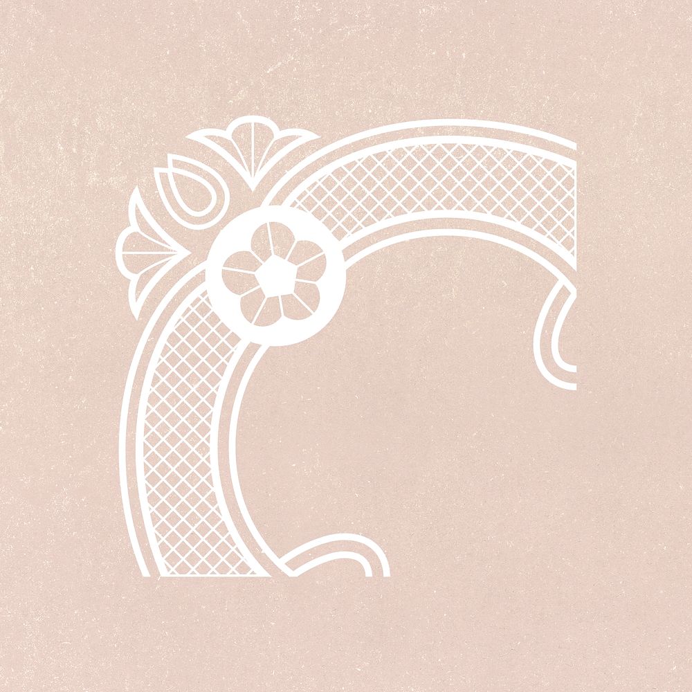 Floral lace corner sticker, feminine fabric in white