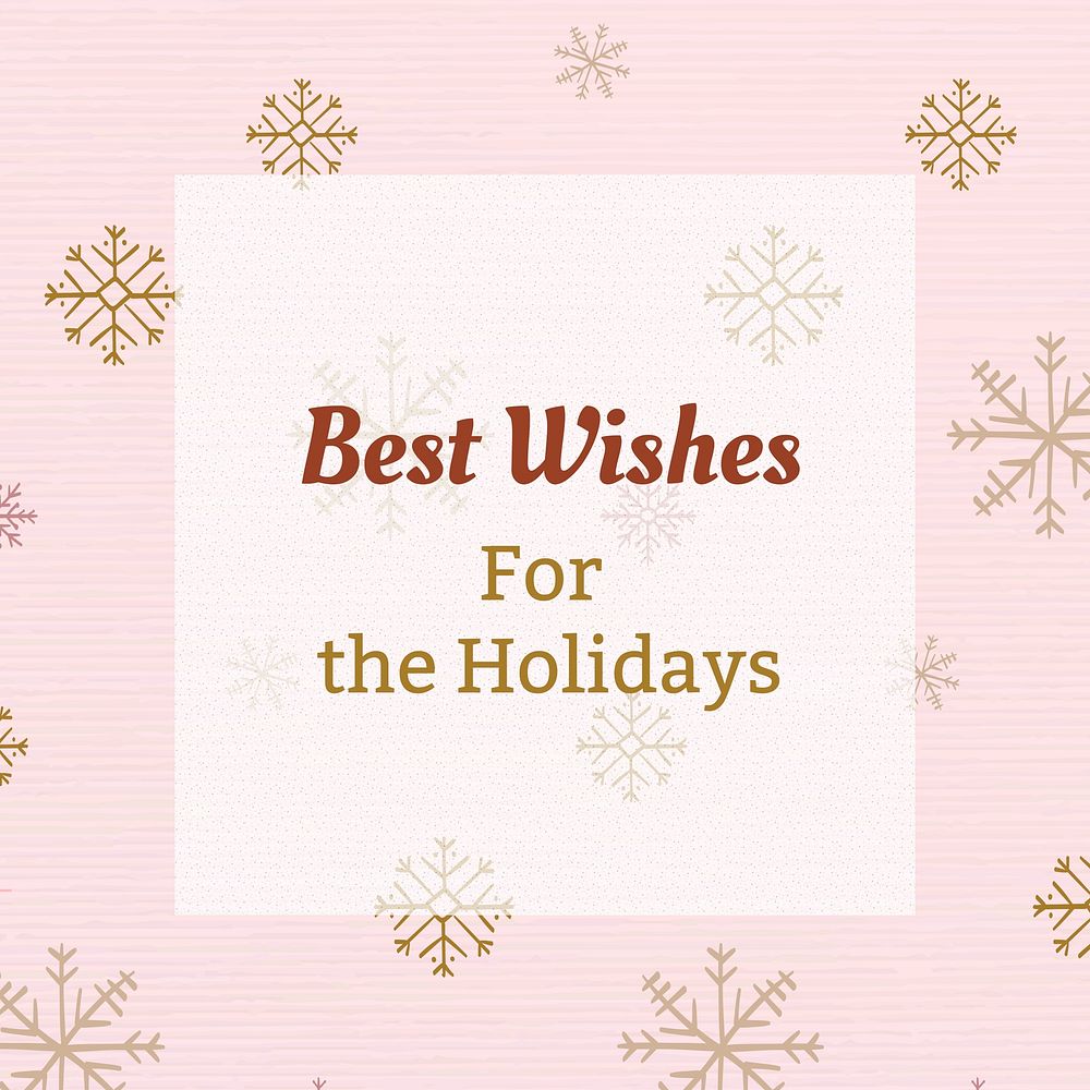 Best wishes Instagram post template, cute Christmas greeting with trees doodle vector