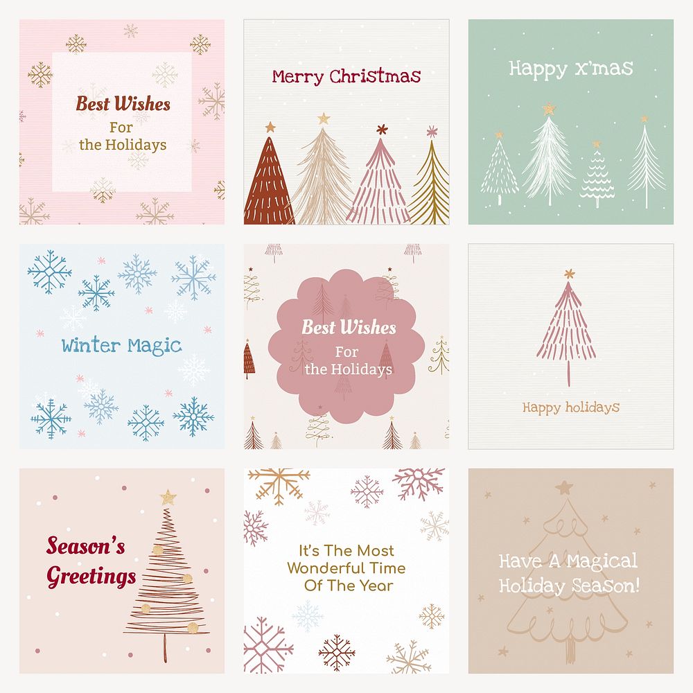 Christmas greetings Instagram post template, | Premium Vector - rawpixel