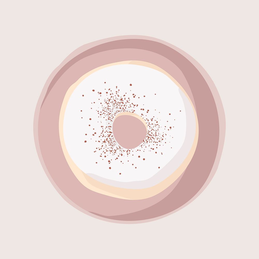Cute donut sticker, aesthetic food illustration vector