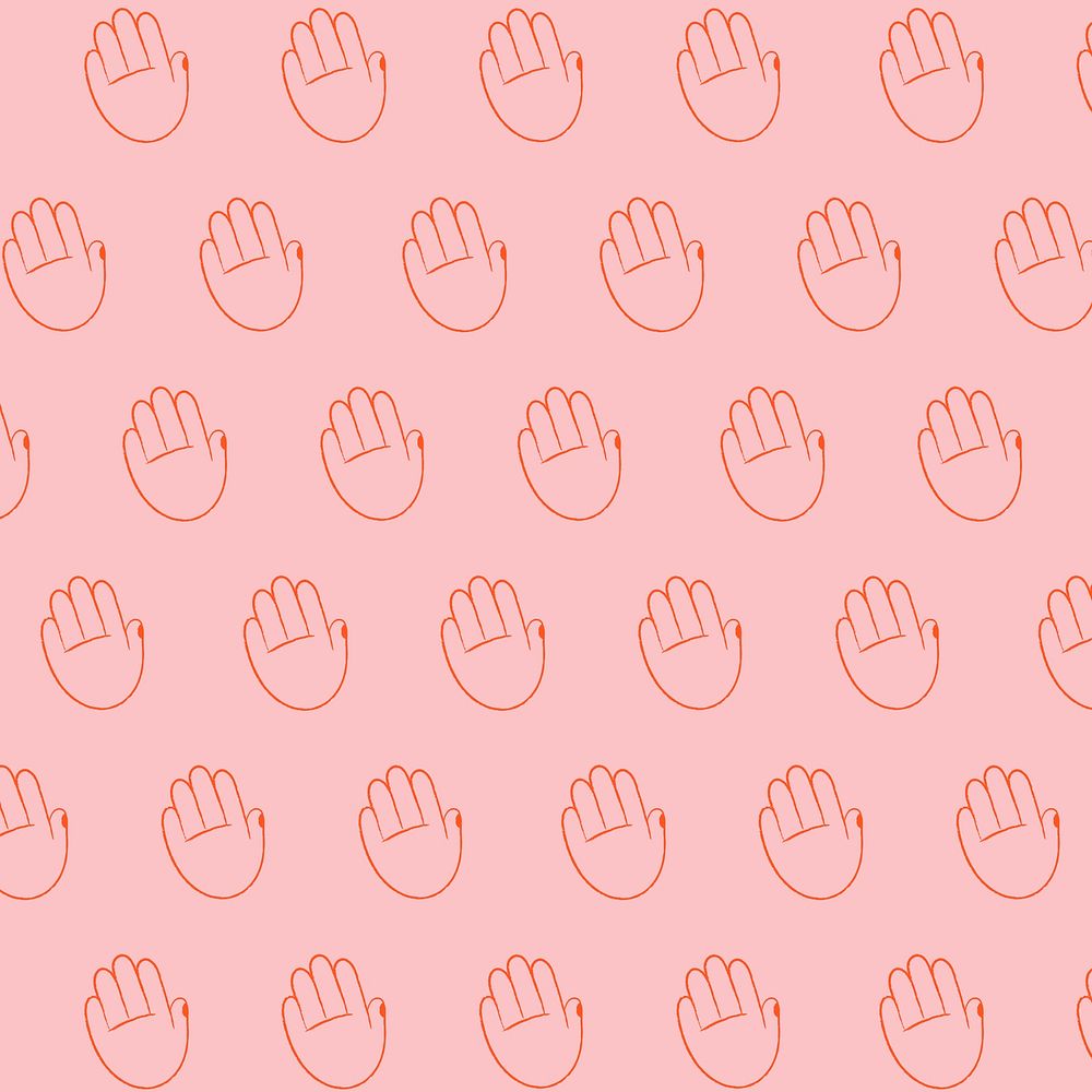 Pink seamless background, hand doodle pattern vector