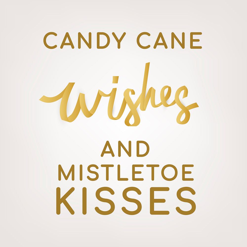 Aesthetic holiday quote gold typography, Instagram post