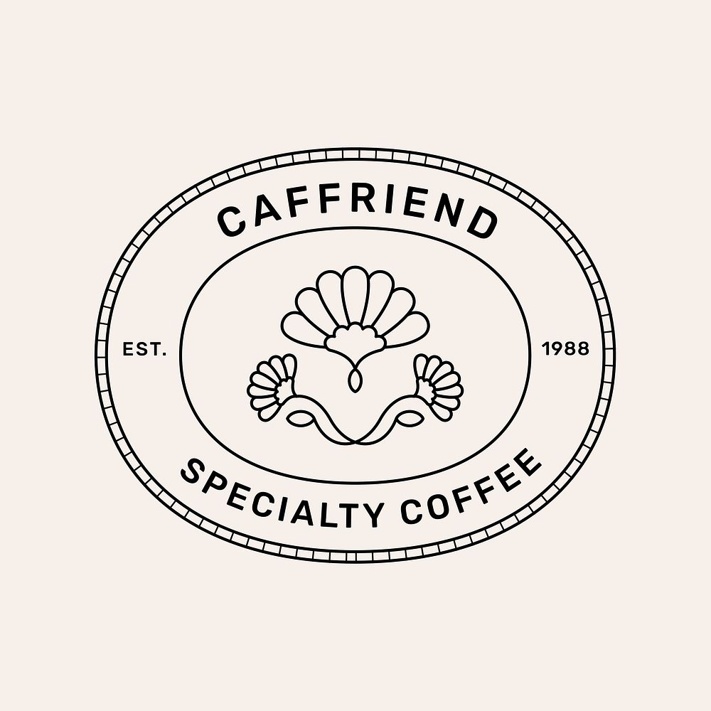 Coffee logo template, Caffriend, professional business branding graphic vector