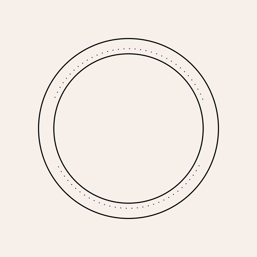 Aesthetic circle frame, simple black design for professional branding