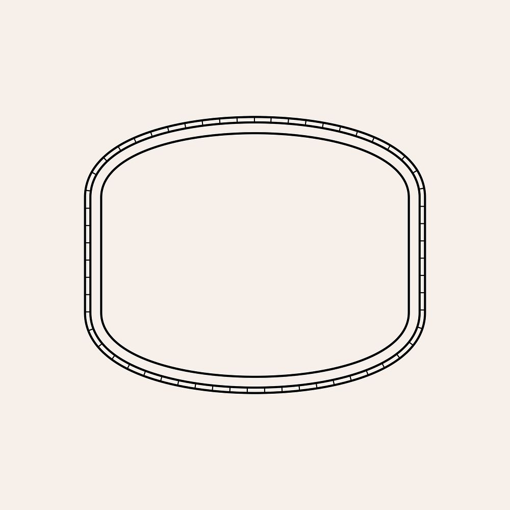 Simple frame, minimal black badge design 