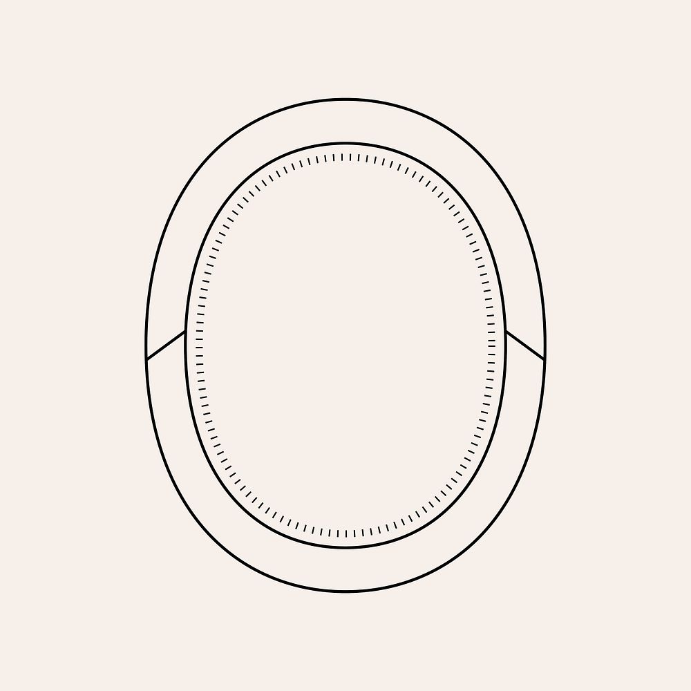 Simple oval frame, minimal black graphic design