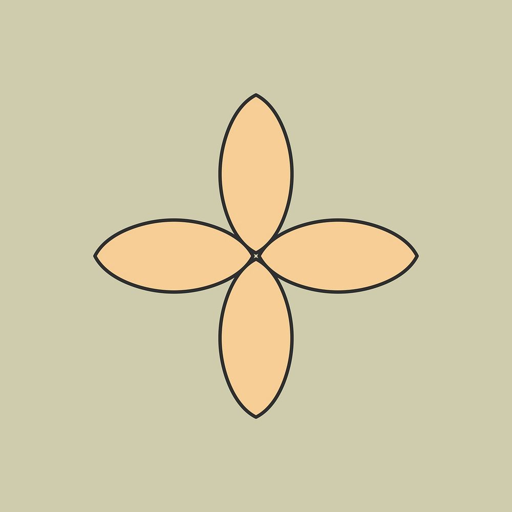Simple flower ornament, aesthetic botanical graphic design