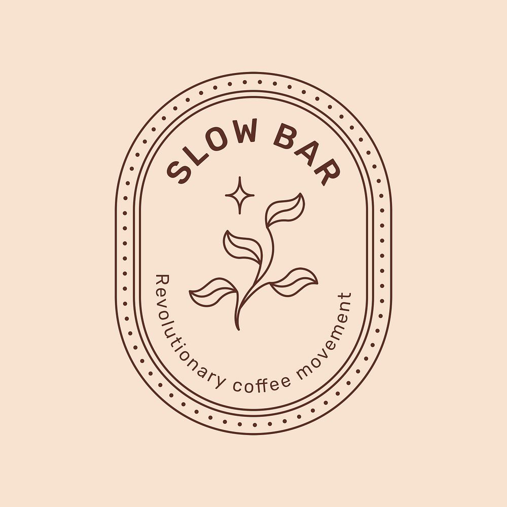 Minimal coffee logo template, Slow Bar, simple branding design for business psd