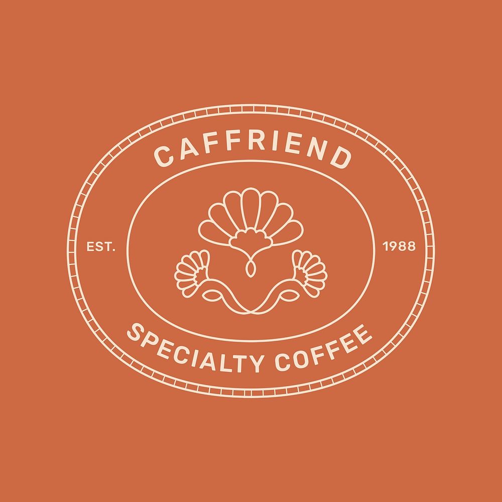 Minimal coffee logo template, Caffriend, minimal branding design for business vector