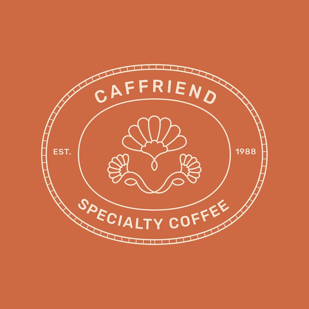 Modern coffee logo template, Caffriend, minimal branding design for business psd