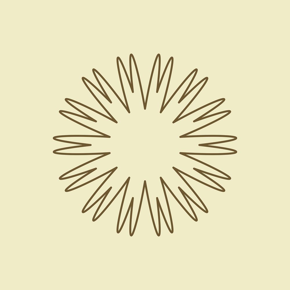 Simple floral ornament, minimal graphic illustration