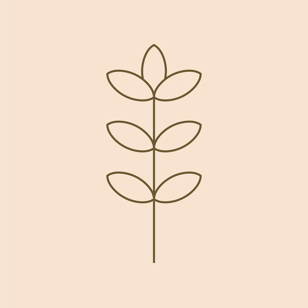 Plant element illustration, minimal botanical graphic design