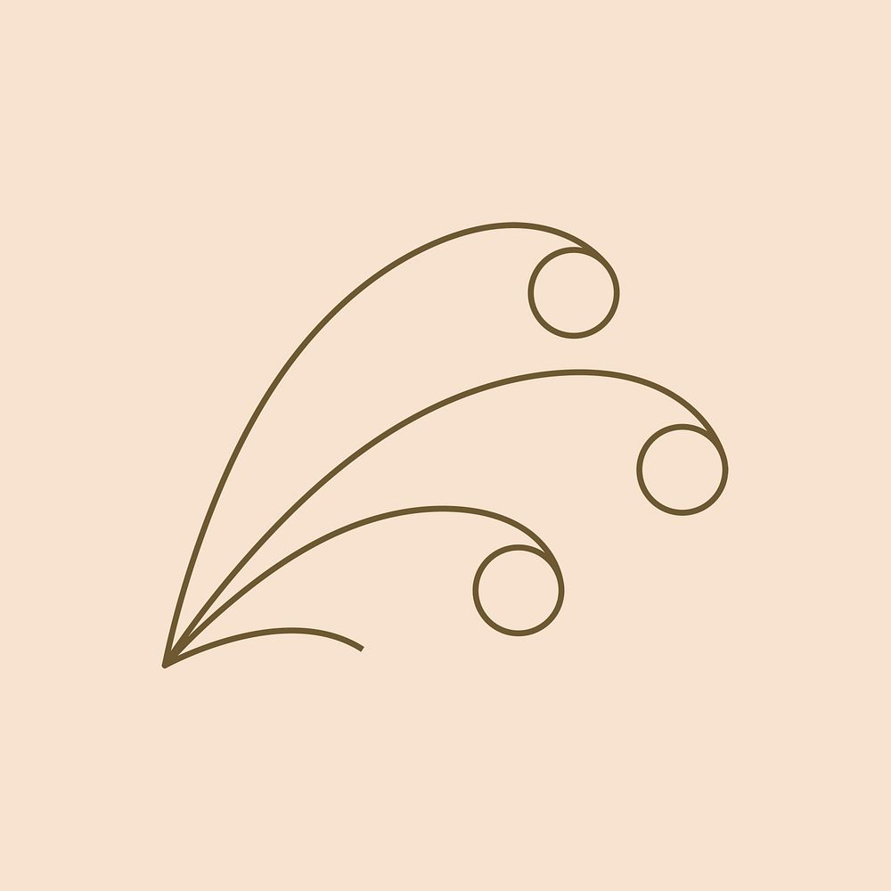 Leaf element illustration, simple botanical graphic design