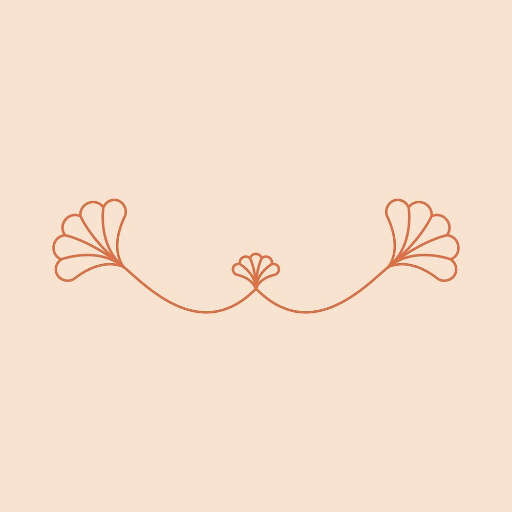 Floral divider illustration, simple flower graphic design