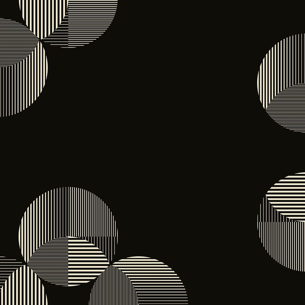 Black geometric frame, abstract circle graphic design psd