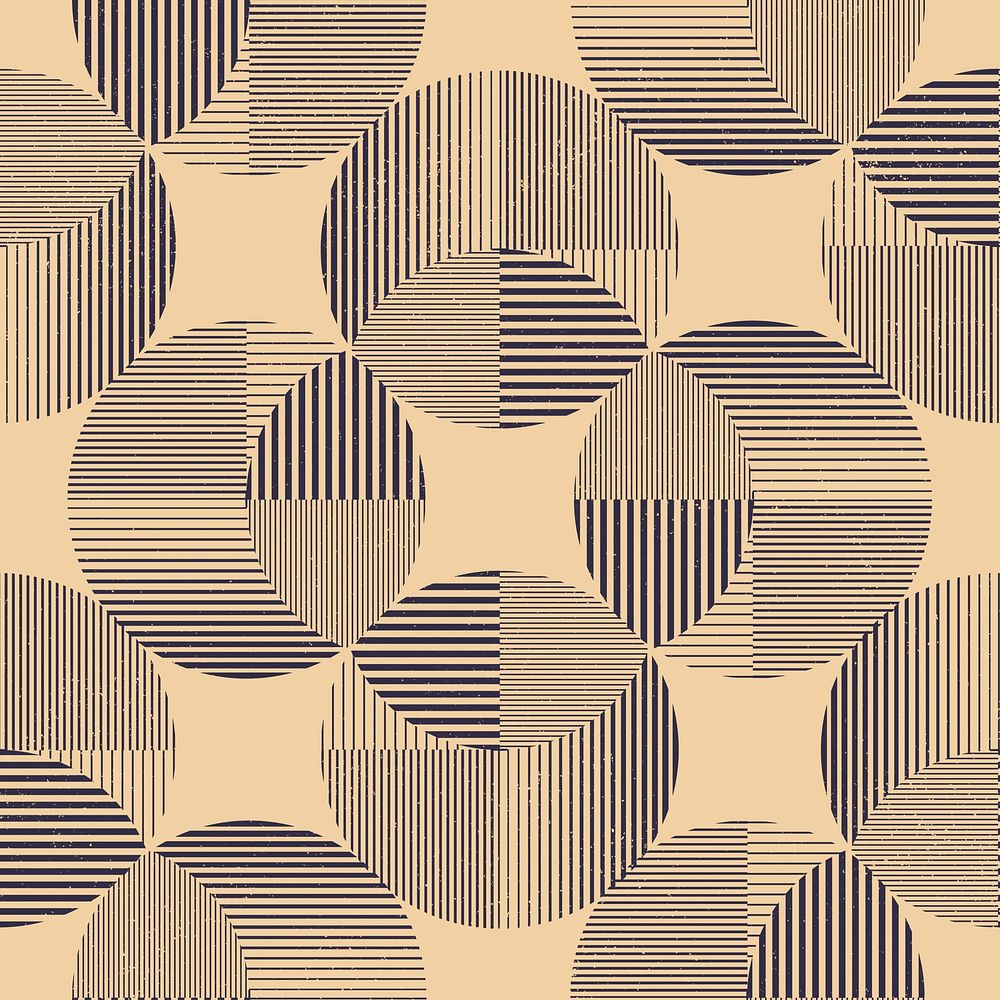 Geometric circle cream background, seamless round design psd