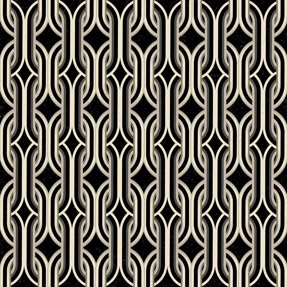 Retro pattern background, seamless abstract chain design psd