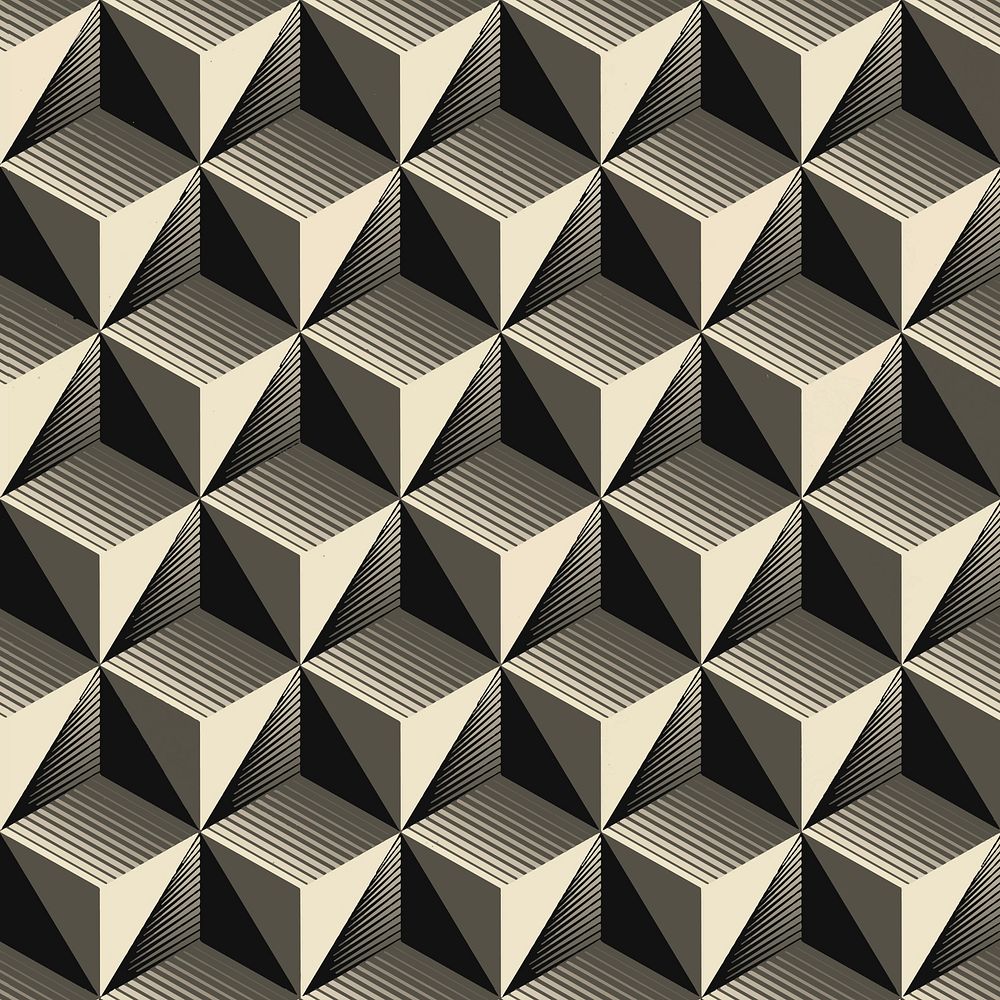 3d cube pattern Instagram post, abstract illusion style tetrahedron vector