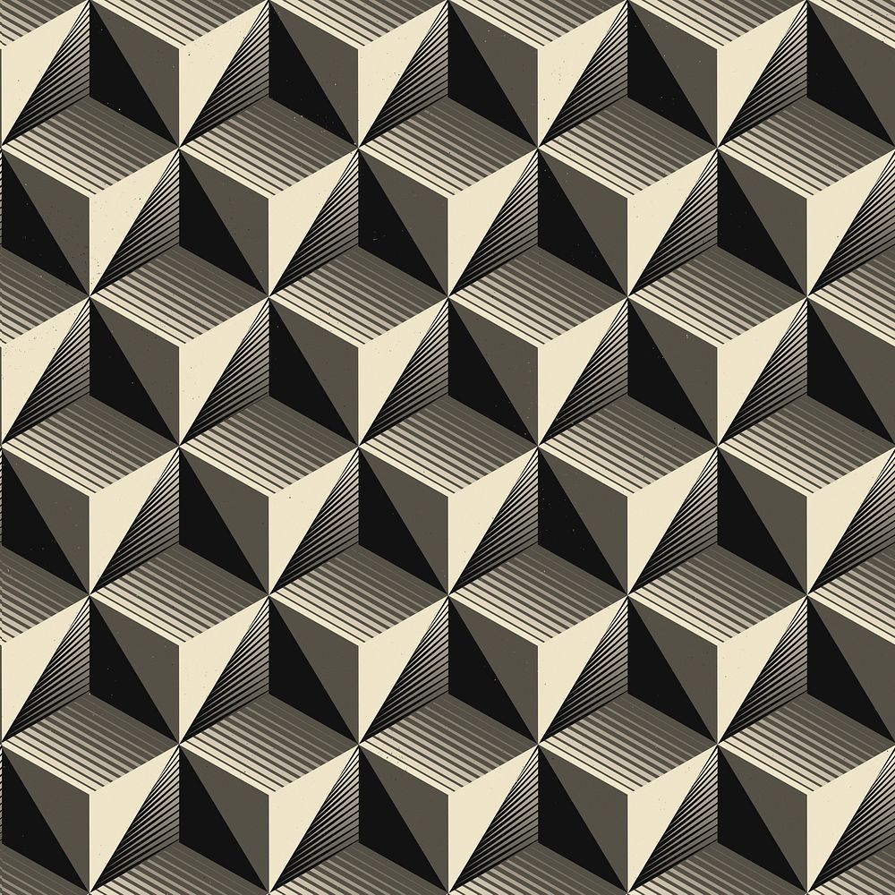 Tetrahedron pattern social media post, abstract illusion style