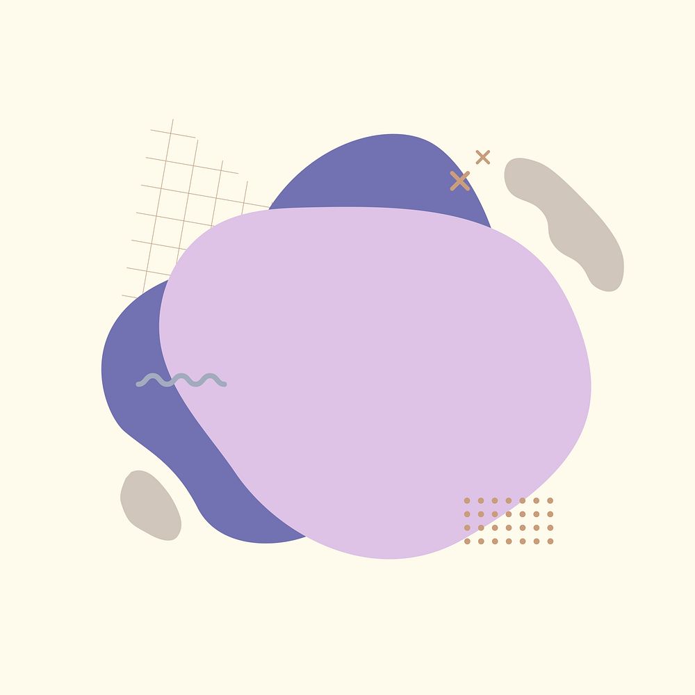 Purple memphis shape sticker, graphic design badge, vector