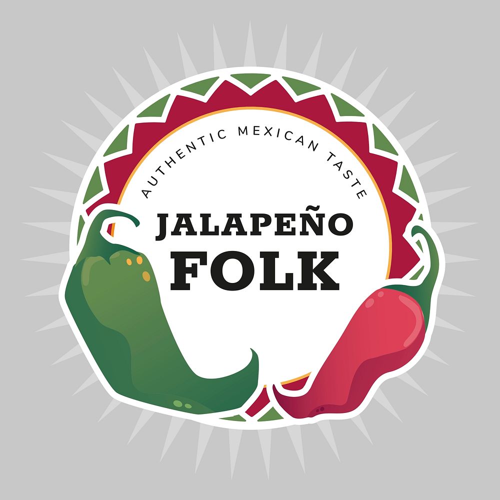 Mexican restaurant logo template, classic design vector