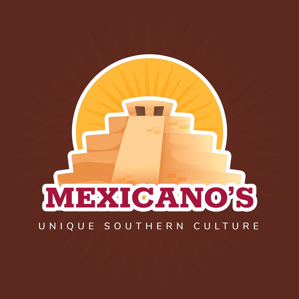 Creative logo template, Mexican style psd