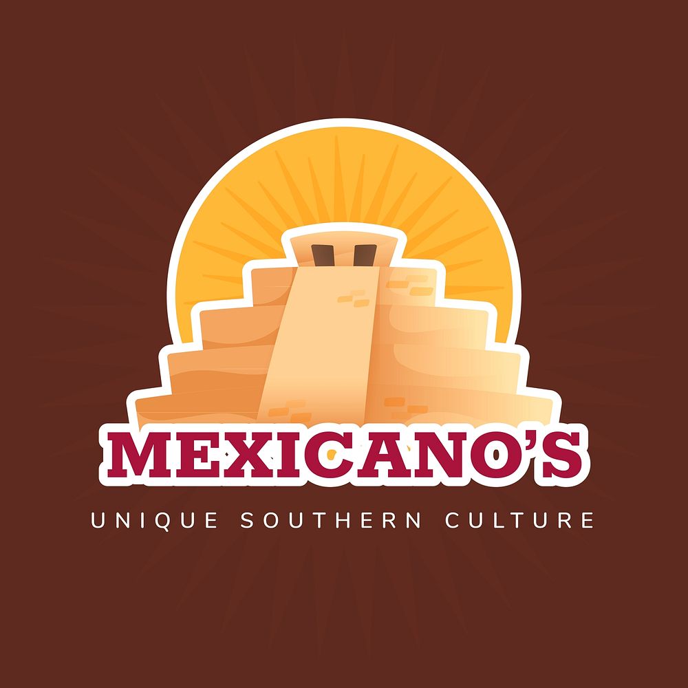 Creative logo template, Mexican style vector