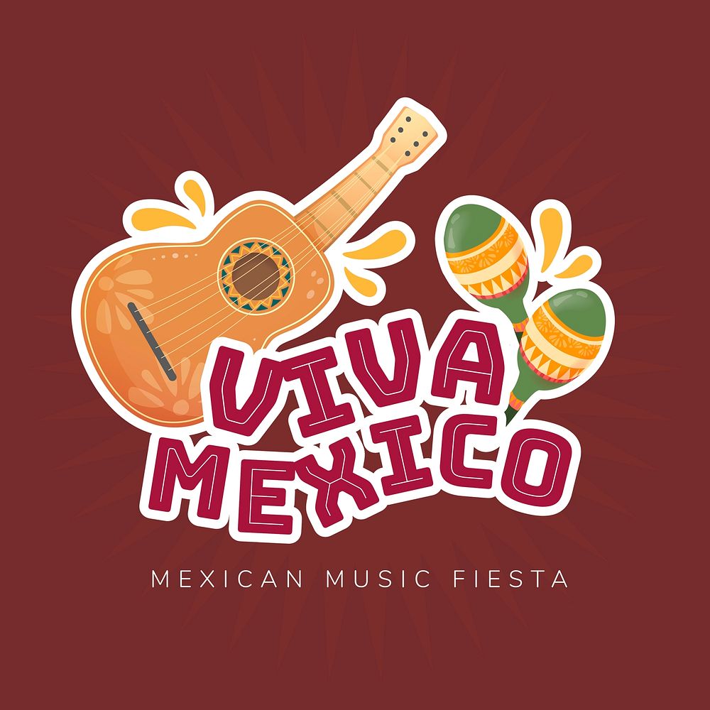 Festival logo template, Mexican style vector