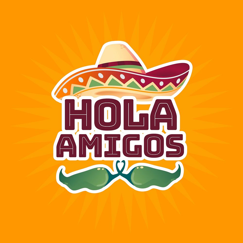 Restaurant business logo template, Mexican style vector