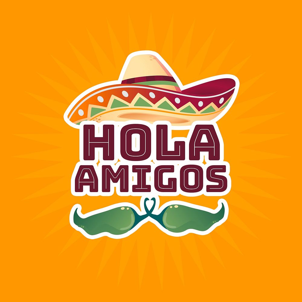 Restaurant logo template, Mexican style psd