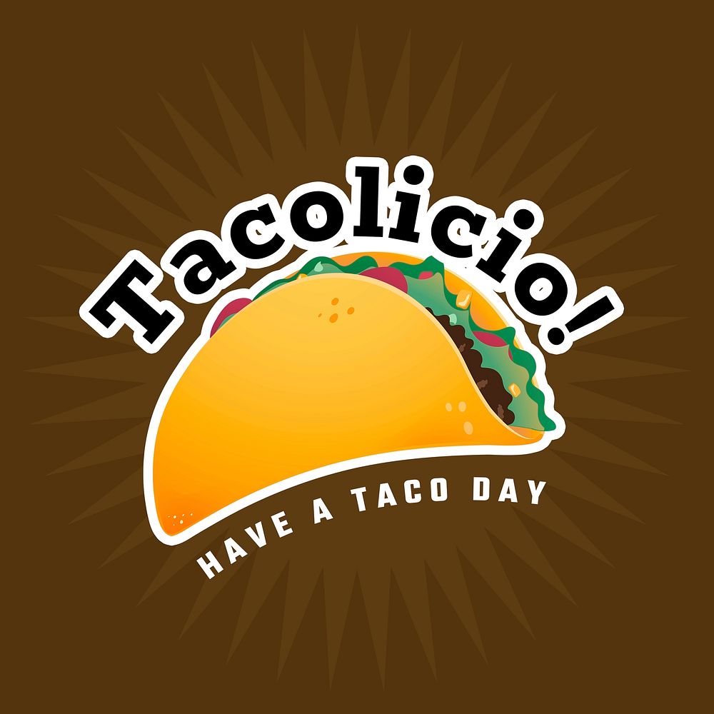 Taco logo template, modern Mexican style psd