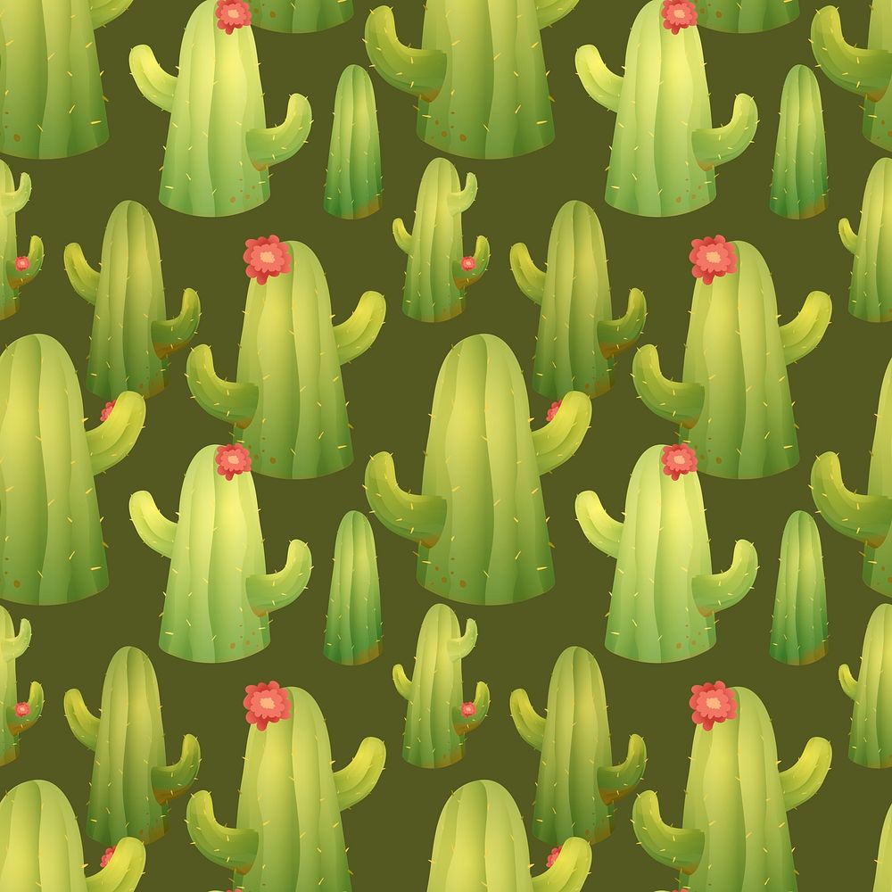 Cactus seamless pattern background, Mexican style psd